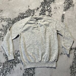 Porter Ash Shirt Womens Size Medium Gray Henley Long Sleeve Cotton